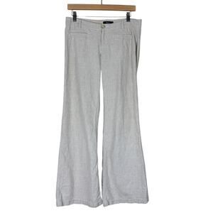 Express Pants Womens 6 Cream Linen Cotton Wide Leg Minimalist Coastal Clean Girl